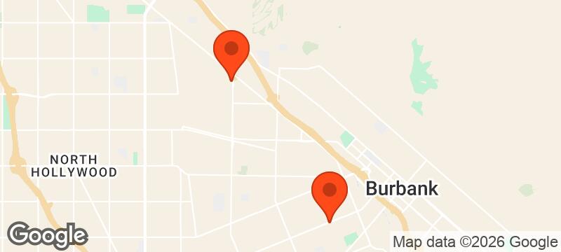 Map of where Fleet Feet Burbank meets